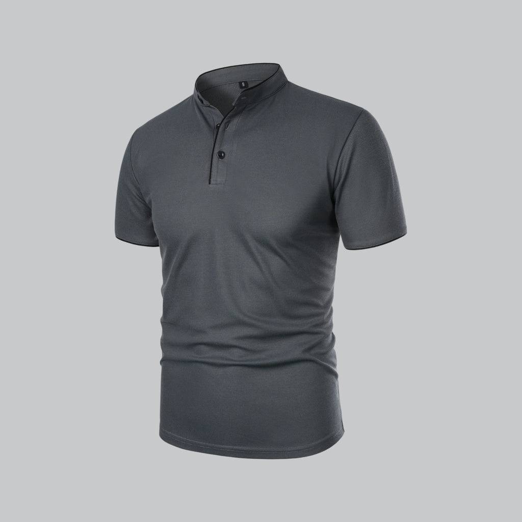Men's Plaid Short Sleeve Polo Shirt