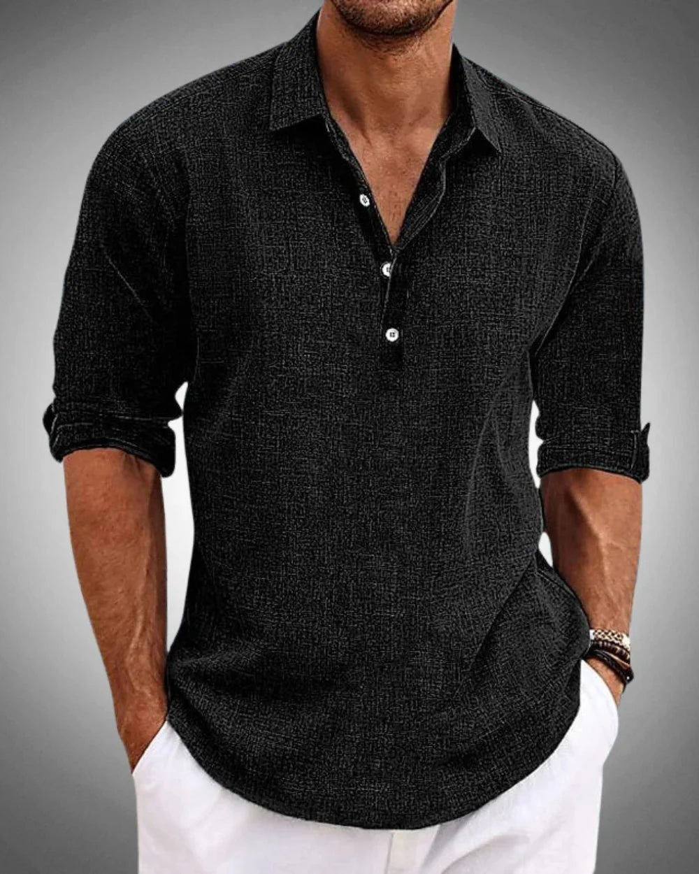 Men's Refined Button-Front Classic Shirt