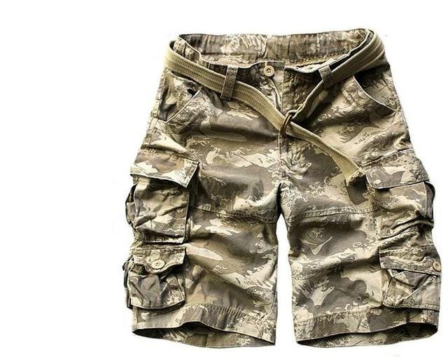 Men's Relaxed Fit Multi-Pocket Camouflage Cargo Shorts