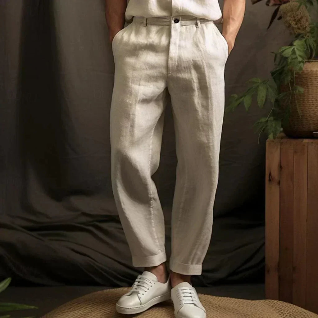 Men's Relaxed Fit Summer Linen Trousers