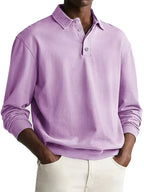 Men's Relaxed Fit Washed Cotton Polo Shirt