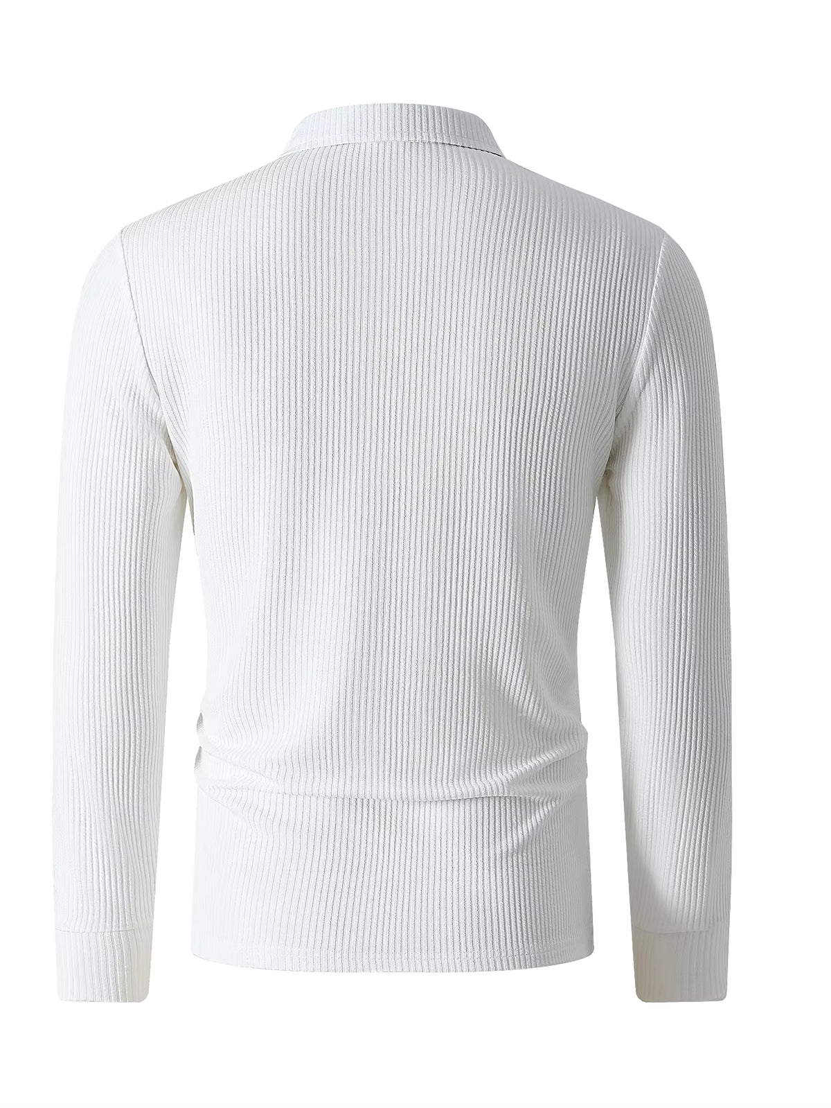 Men's Retro Striped Long Sleeve Polo Shirt