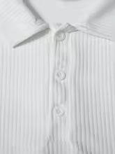 Men's Retro Striped Long Sleeve Polo Shirt