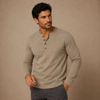 Men's Slim Fit Button Neck Cotton Shirt