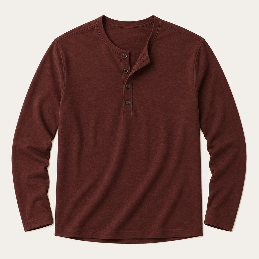 Men's Slim Fit Button Neck Cotton Shirt