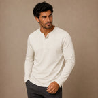 Men's Slim Fit Button Neck Cotton Shirt
