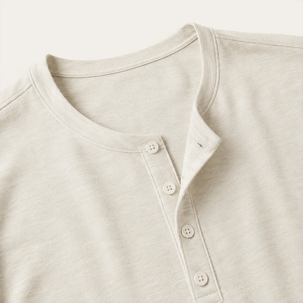 Men's Slim Fit Button Neck Cotton Shirt