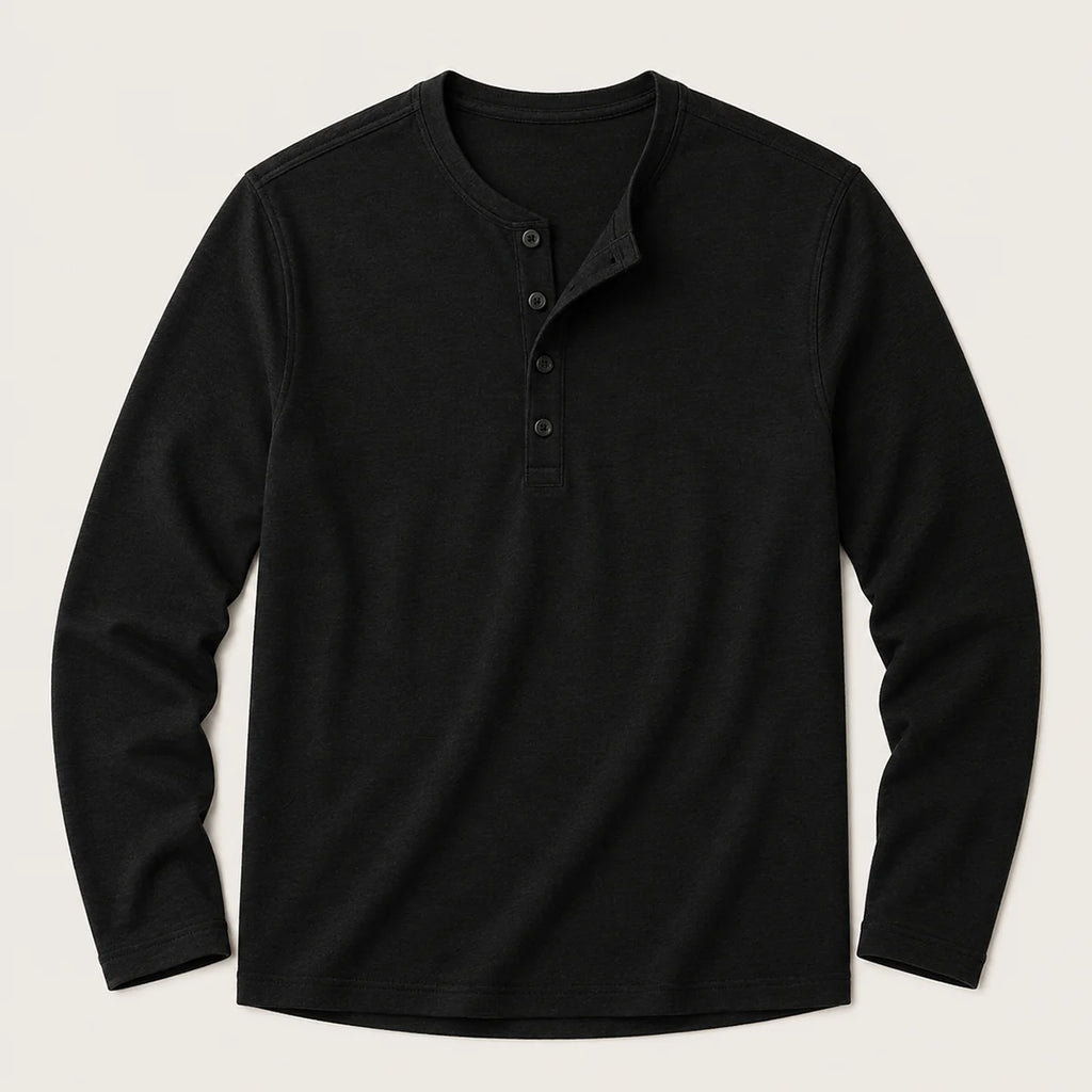 Men's Slim Fit Button Neck Cotton Shirt