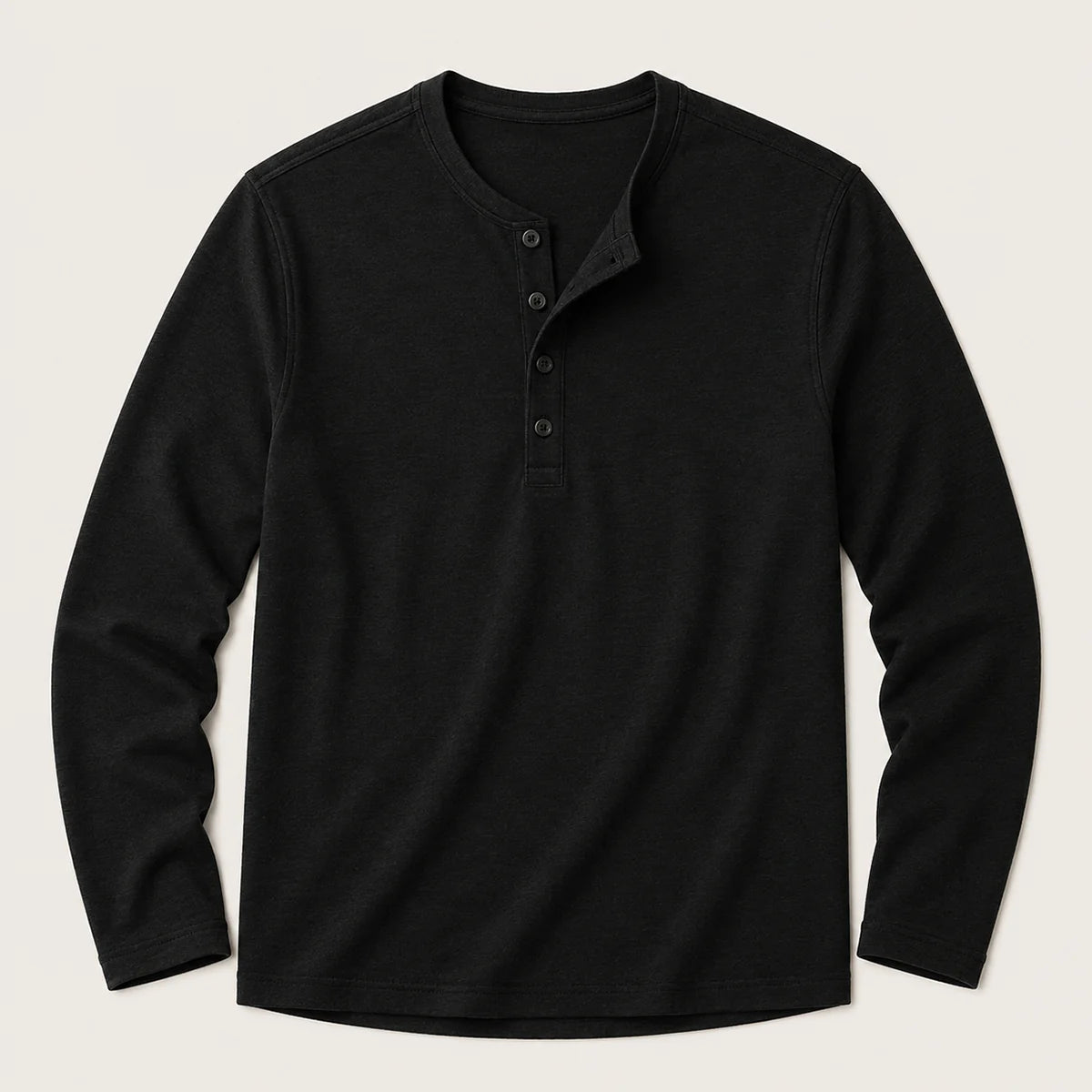 Men's Slim Fit Button Neck Cotton Shirt