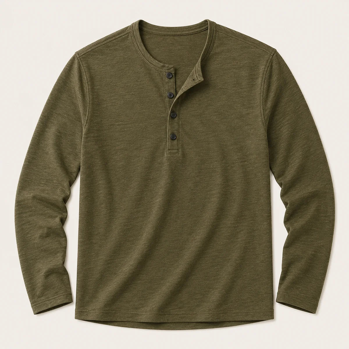 Men's Slim Fit Button Neck Cotton Shirt