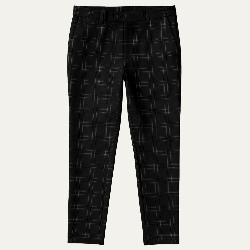 Men's Smart Casual Checked Slim Fit Trousers