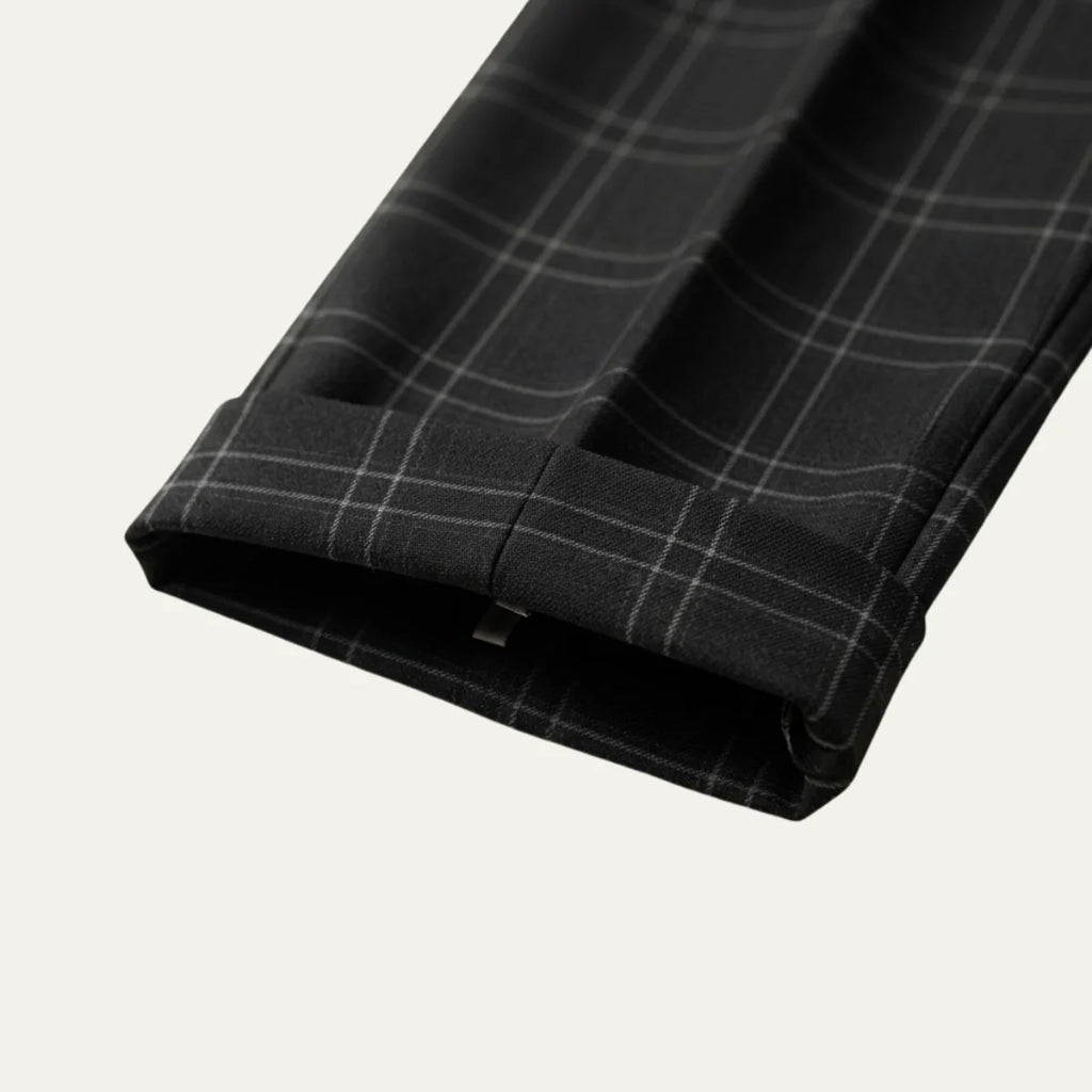 Men's Smart Casual Checked Slim Fit Trousers