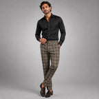 Men's Smart Casual Checked Slim Fit Trousers