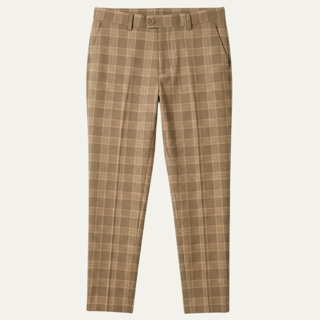 Men's Smart Casual Checked Slim Fit Trousers