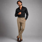Men's Smart Casual Checked Slim Fit Trousers