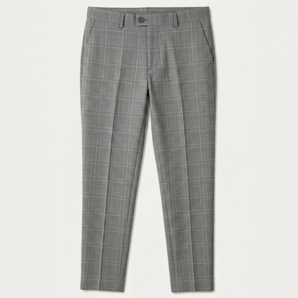 Men's Smart Casual Checked Slim Fit Trousers
