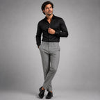 Men's Smart Casual Checked Slim Fit Trousers