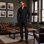 Men's Smart Casual Checked Slim Fit Trousers