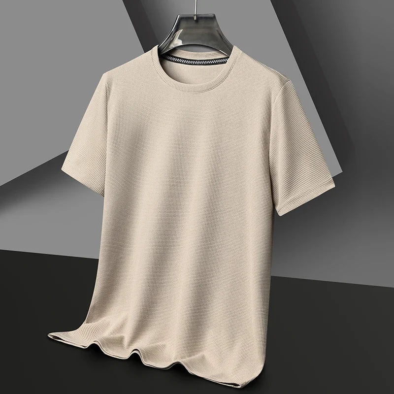Men's Solid Textured Short Sleeve Crew Neck T-Shirt