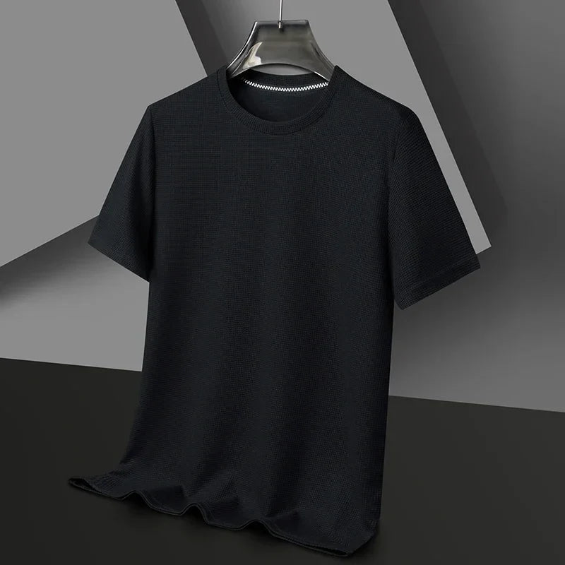 Men's Solid Textured Short Sleeve Crew Neck T-Shirt
