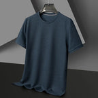 Men's Solid Textured Short Sleeve Crew Neck T-Shirt