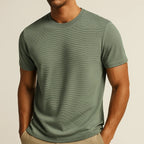 Men's Solid Textured Short Sleeve Crew Neck T-Shirt