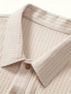 Men's Solid Textured Short Sleeve Polo Shirt
