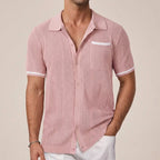 Men's Striped Trim Short Sleeve Polo Shirt
