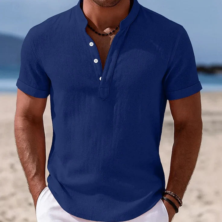 Men's Summer Button-Up Short Sleeve Shirt