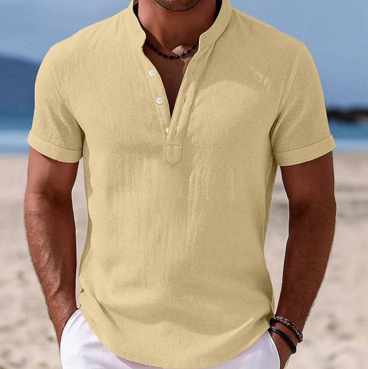 Men's Summer Button-Up Short Sleeve Shirt