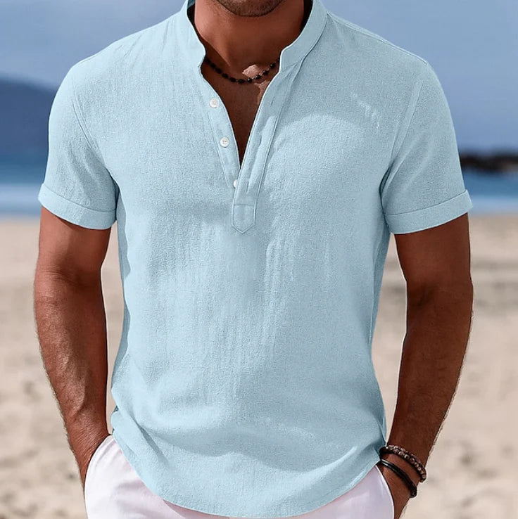 Men's Summer Button-Up Short Sleeve Shirt