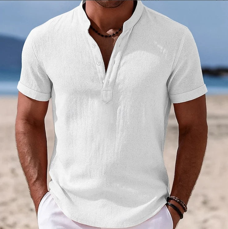 Men's Summer Button-Up Short Sleeve Shirt