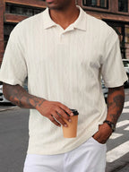 Men's Summer Casual Argyle Short Sleeve Polo Shirt