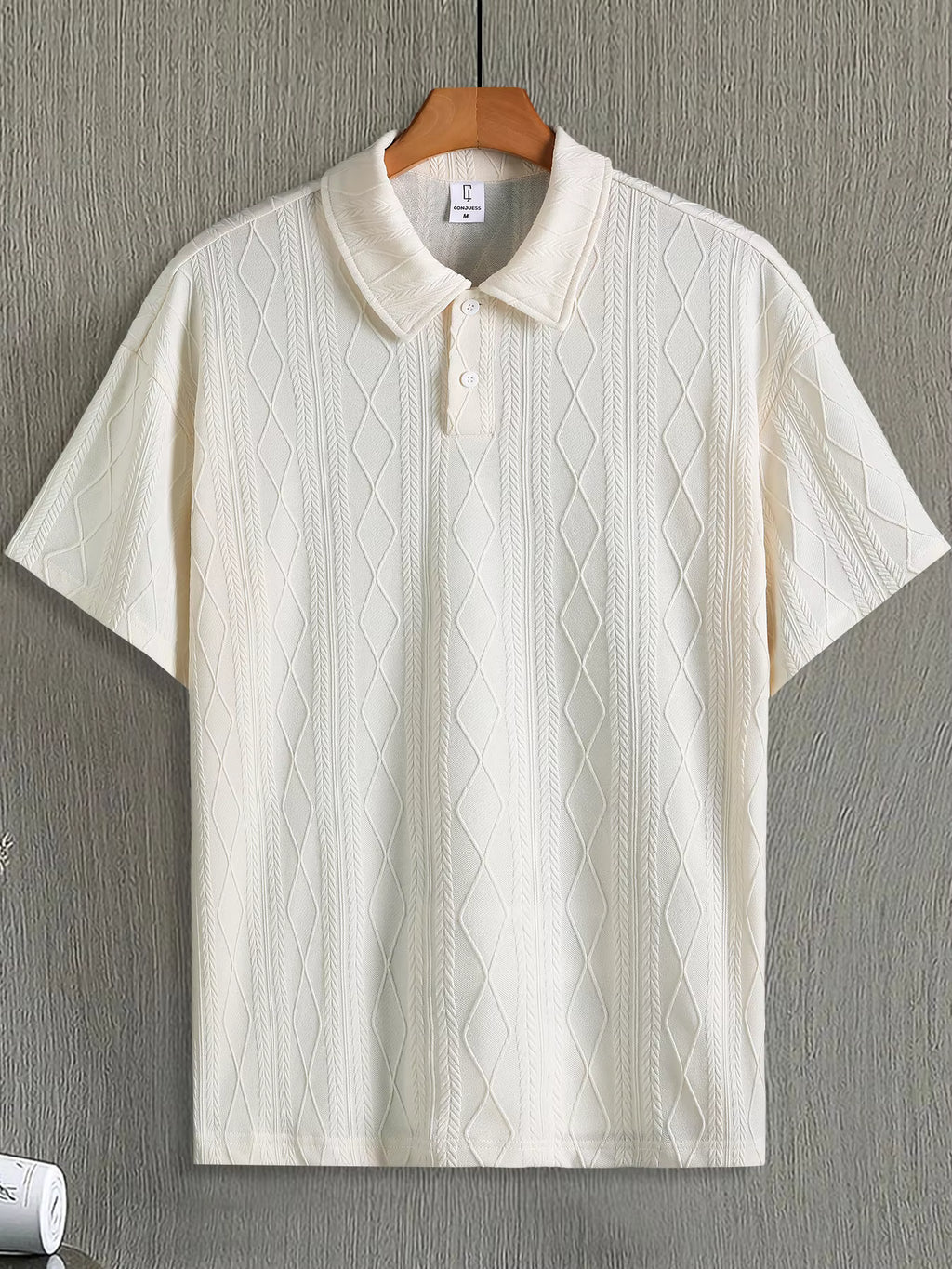 Men's Summer Casual Argyle Short Sleeve Polo Shirt