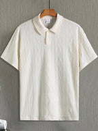 Men's Summer Casual Argyle Short Sleeve Polo Shirt