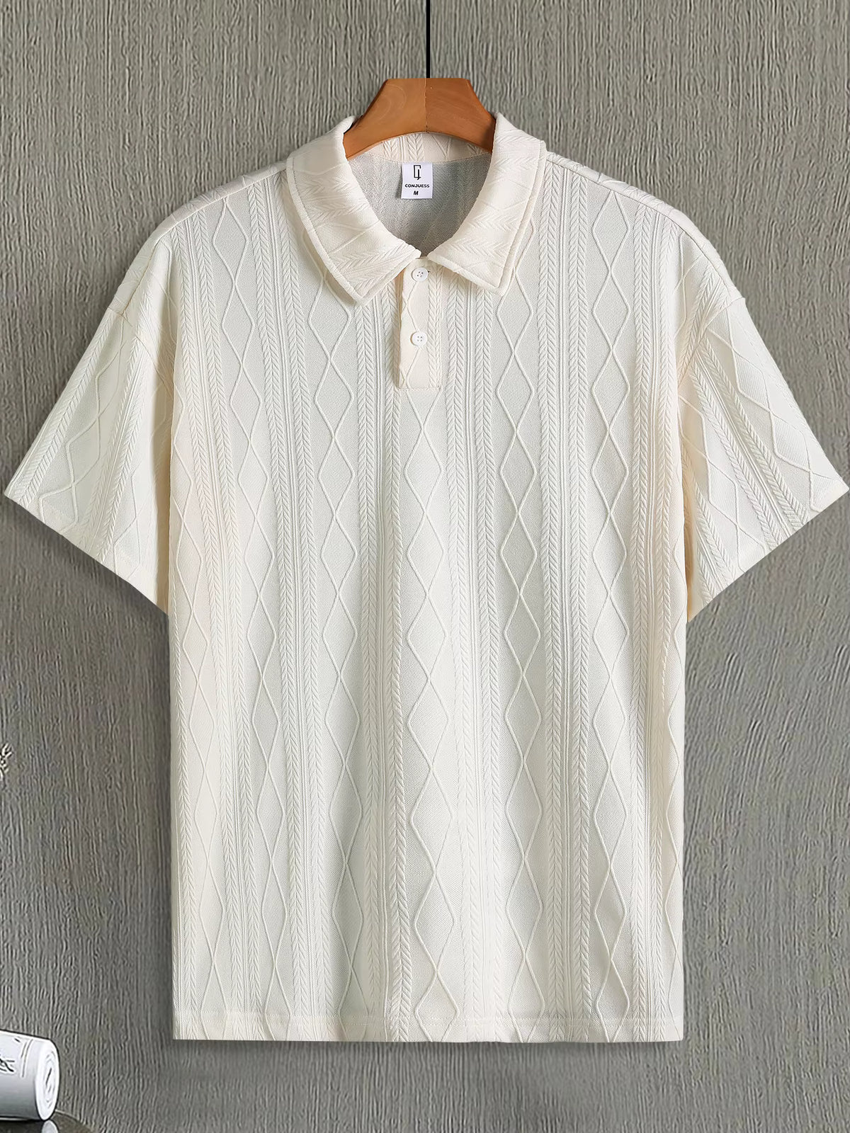 Men's Summer Casual Argyle Short Sleeve Polo Shirt