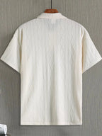 Men's Summer Casual Argyle Short Sleeve Polo Shirt