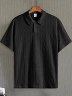 Men's Summer Casual Argyle Short Sleeve Polo Shirt