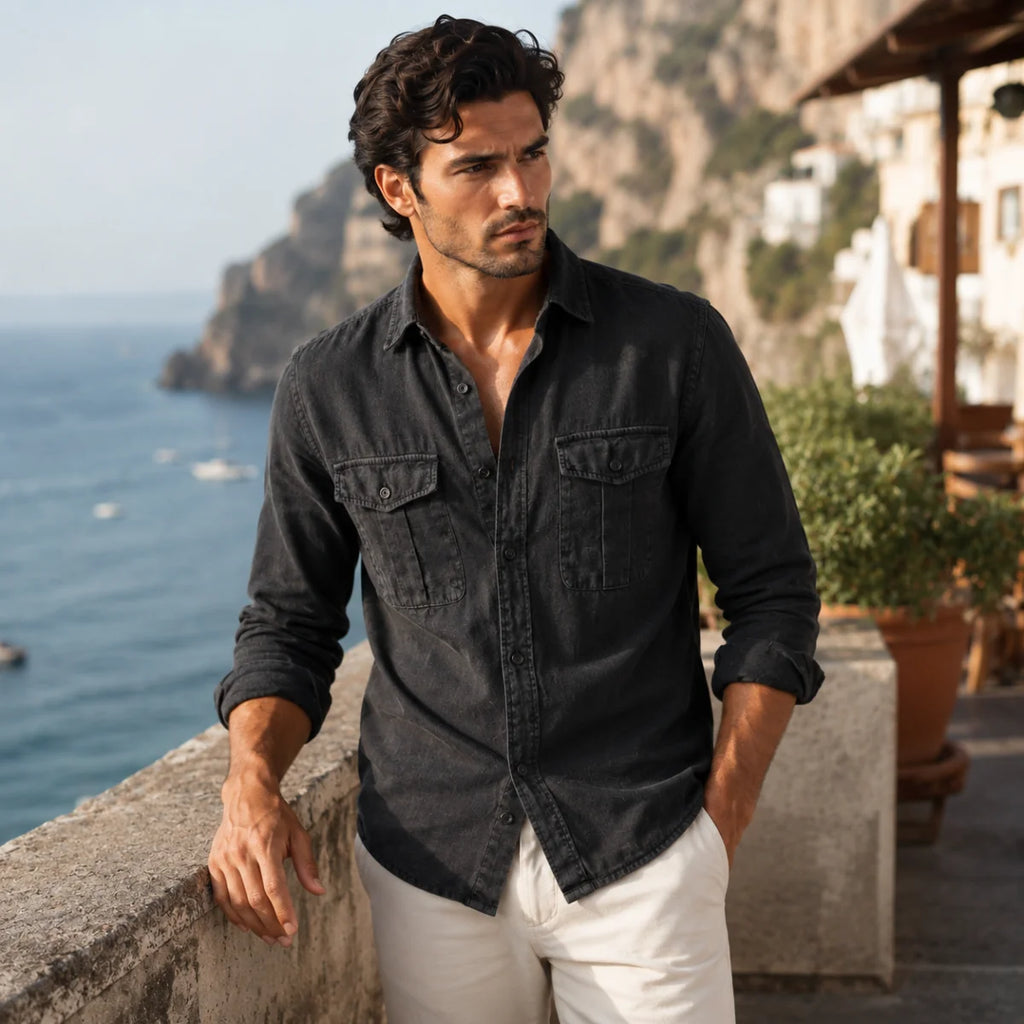 Men's Summer Casual Cotton Linen Shirt