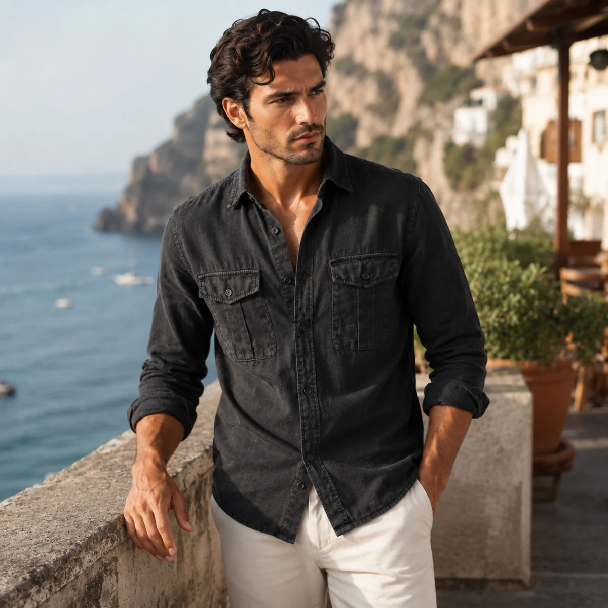 Men's Summer Casual Cotton Linen Shirt