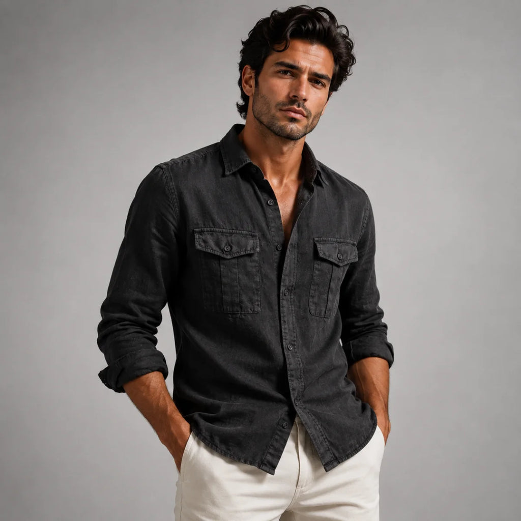 Men's Summer Casual Cotton Linen Shirt