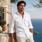 Men's Summer Casual Cotton Linen Shirt