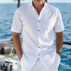 Men's Summer Casual Lapel Collar Short Sleeve Shirt
