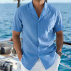 Men's Summer Casual Lapel Collar Short Sleeve Shirt
