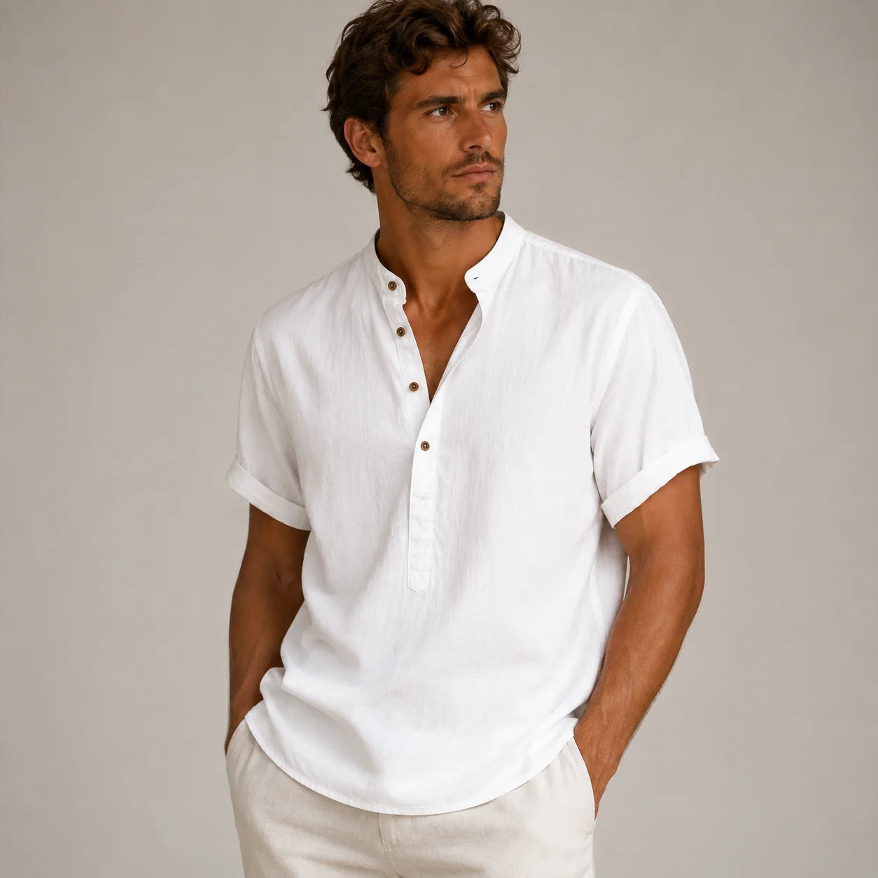 Men's Summer Casual Linen Relaxed Shirt