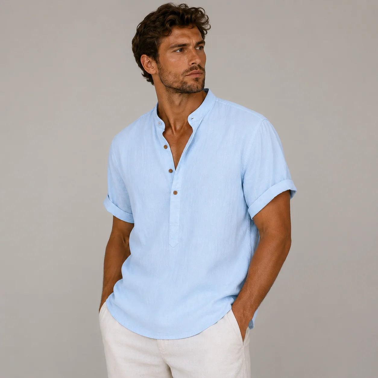 Men's Summer Casual Linen Relaxed Shirt