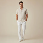 Men's Summer Casual Linen Shirt and Trousers Set