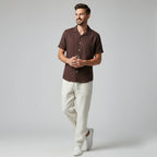 Men's Summer Casual Linen Shirt and Trousers Set