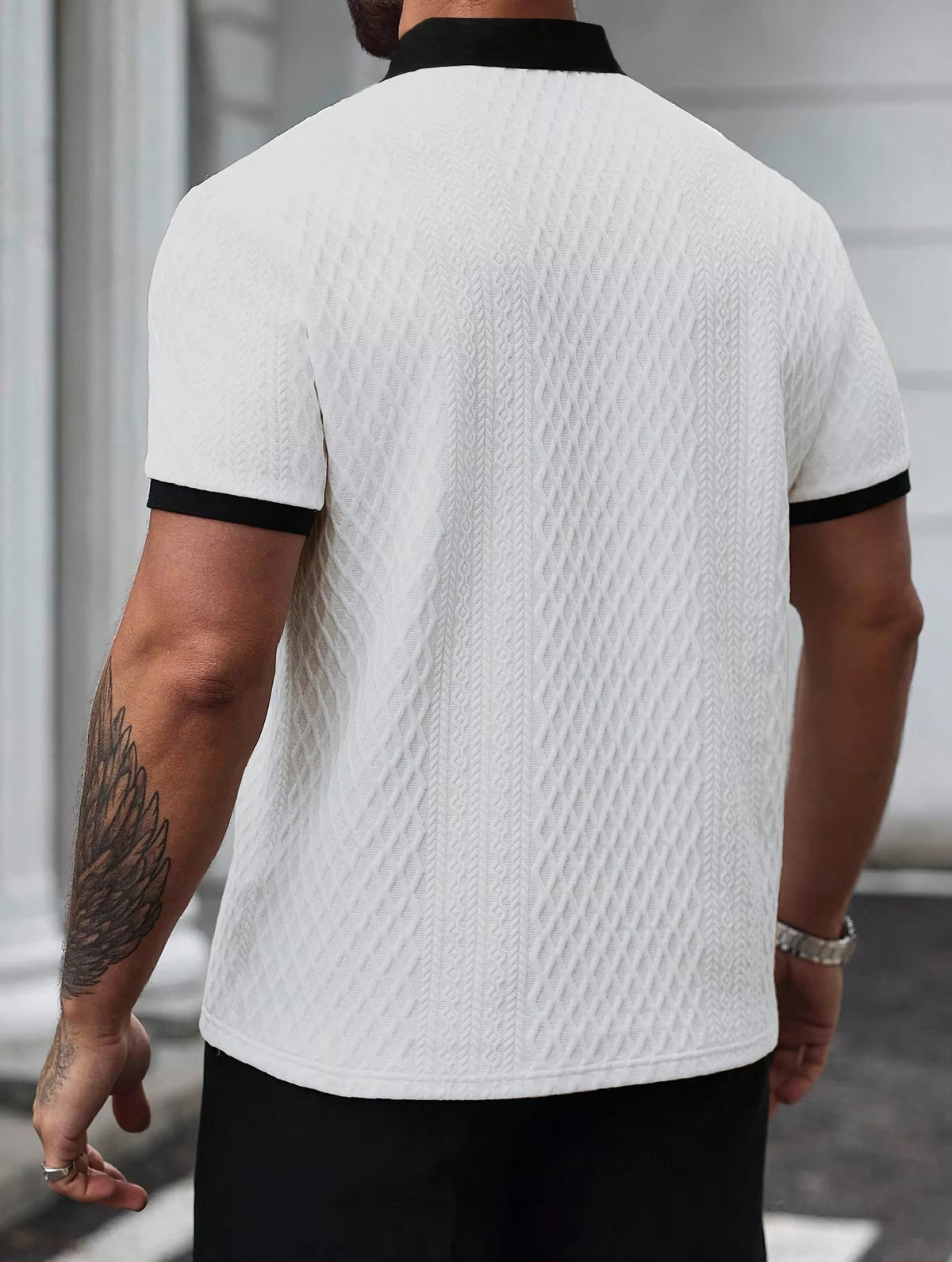 Men's Summer Casual Print Short Sleeve Polo Shirt
