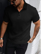 Men's Summer Casual Print Short Sleeve Polo Shirt